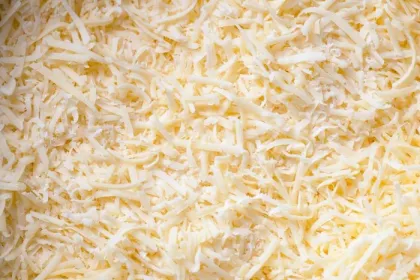 A pile of shredded cheese