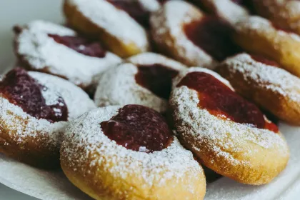 Pastries with jam in the center.