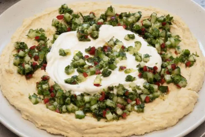 bowl of fatteh hummus
