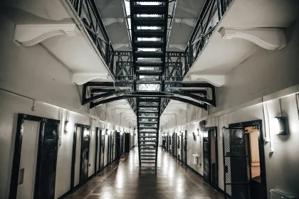 Empty prison hallway
