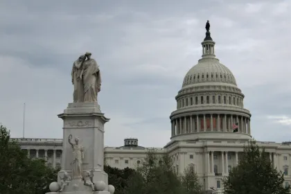 The Capitol Building with the Peace Monument in the foreground