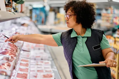 Meat aisle in a grocery store