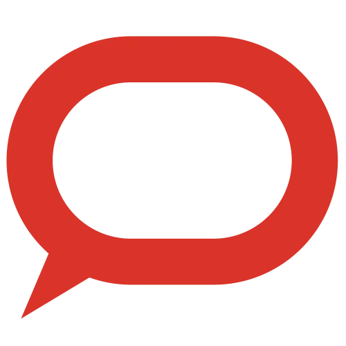 The Conversation's speech bubble logo in red.