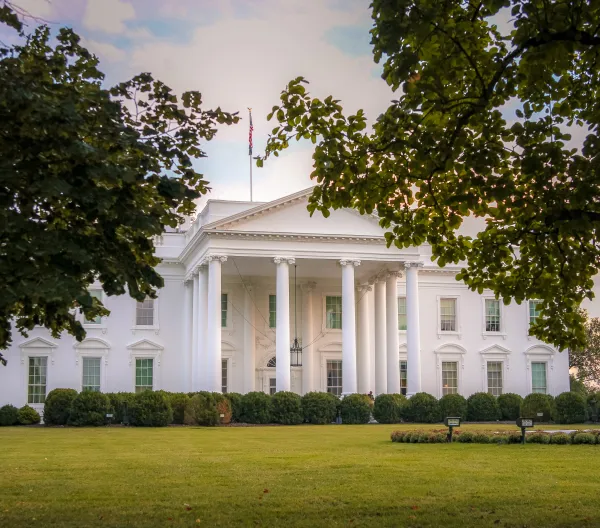 The White House on a fall day