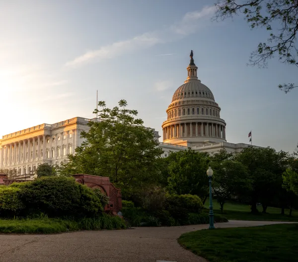Early morning view of the US Capitol Building