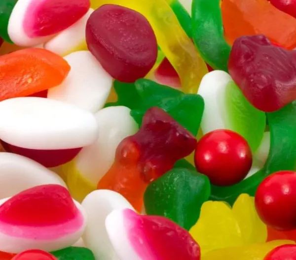 A closeup view of colorful candies