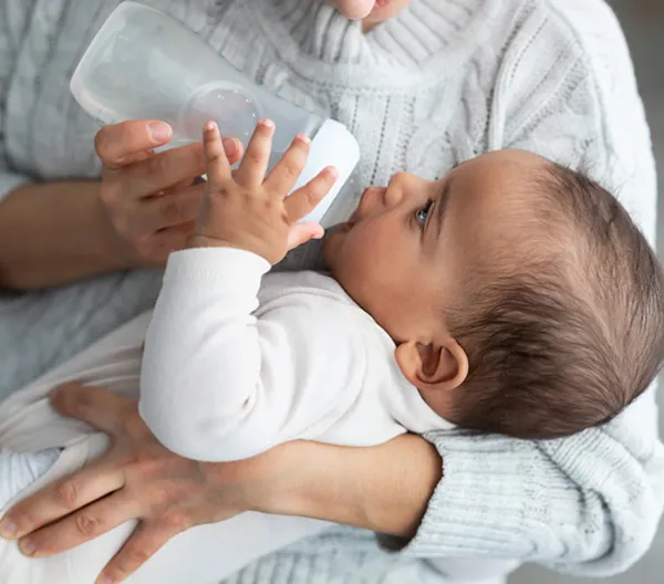 Baby drinking formula
