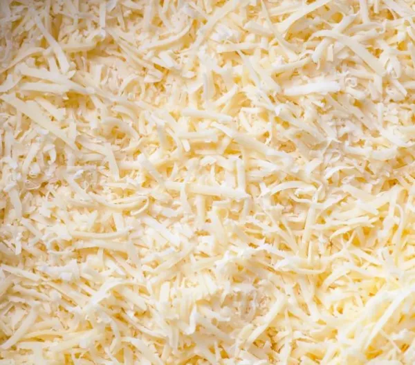 A pile of shredded cheese