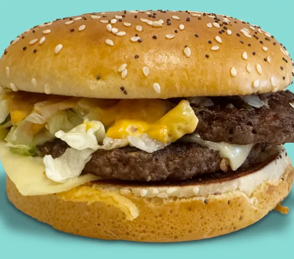 McDonald's Big Arch Burger one blue background