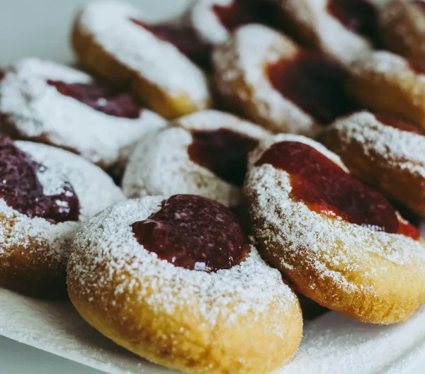 Pastries with jam in the center.