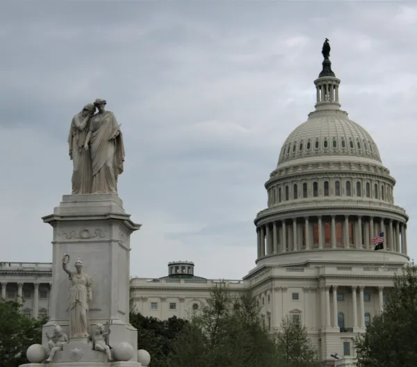 The Capitol Building with the Peace Monument in the foreground