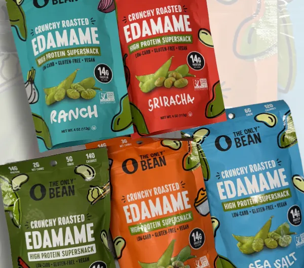 5 bags of The Only Bean crunchy edamame snacks