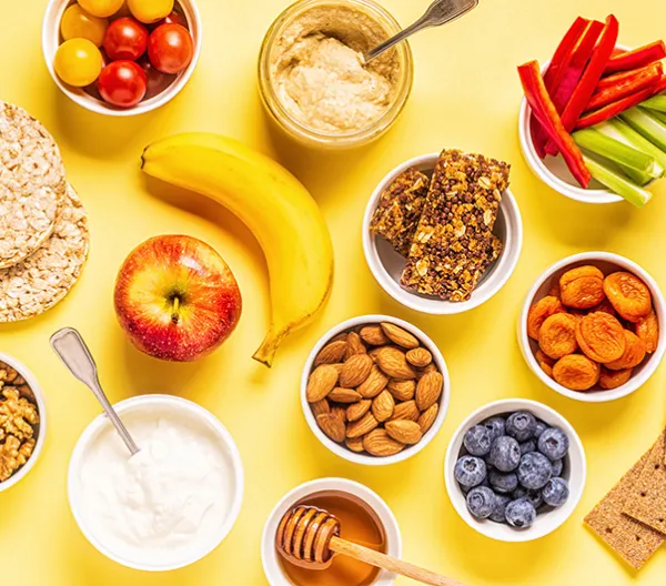 Assortment of healthy snacks