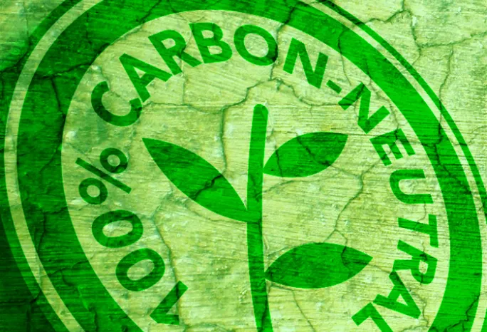 carbon neutral seal with green tint