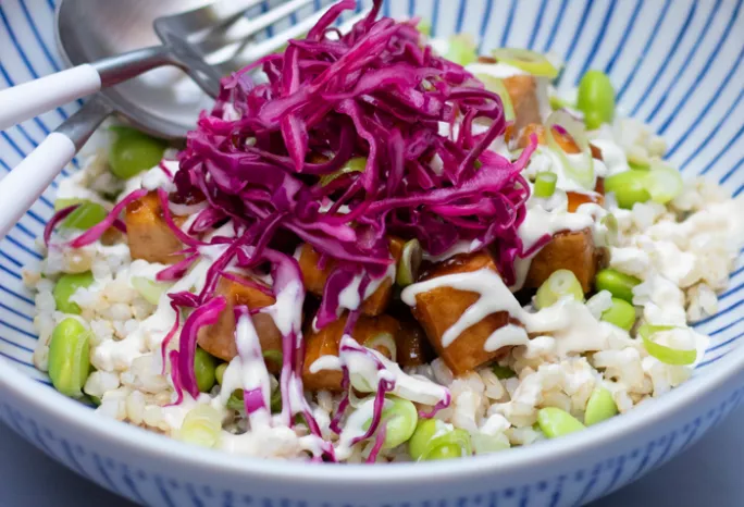 bowl filled with poke ingredients