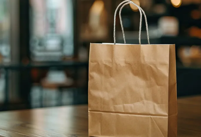 brown paper bag sitting on table