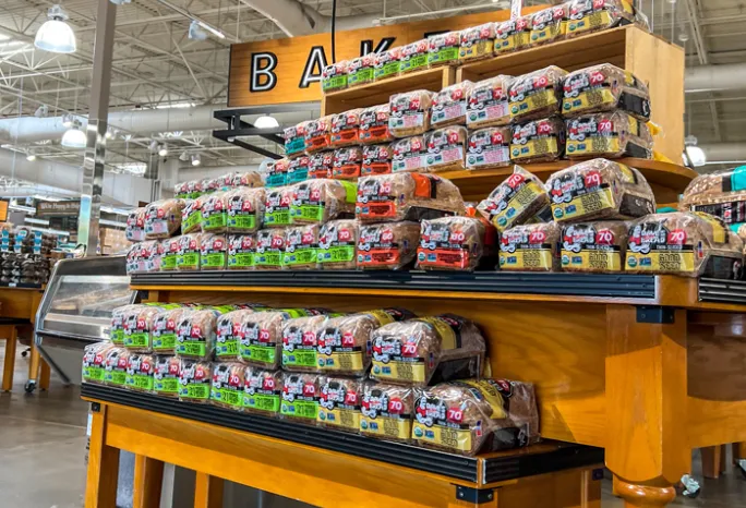 grocery store table display of Dave's Killer Bread