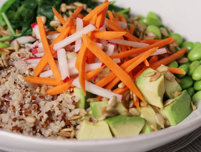 quinoa with chopped vegetables