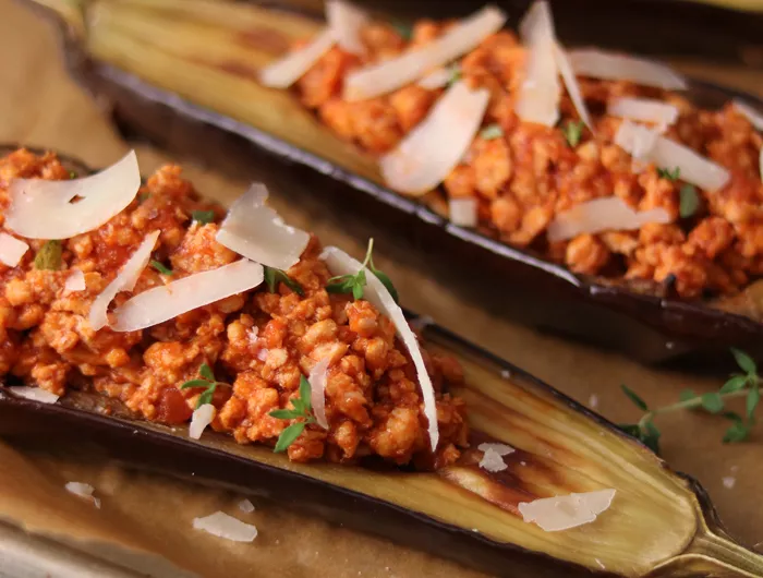 eggplant stuffed with tomato sauce