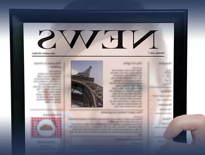woman reading news
