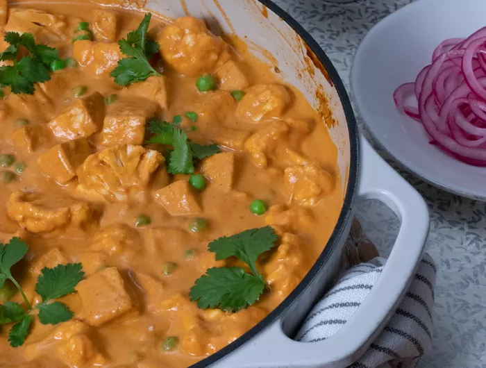 a pot of tofu korma