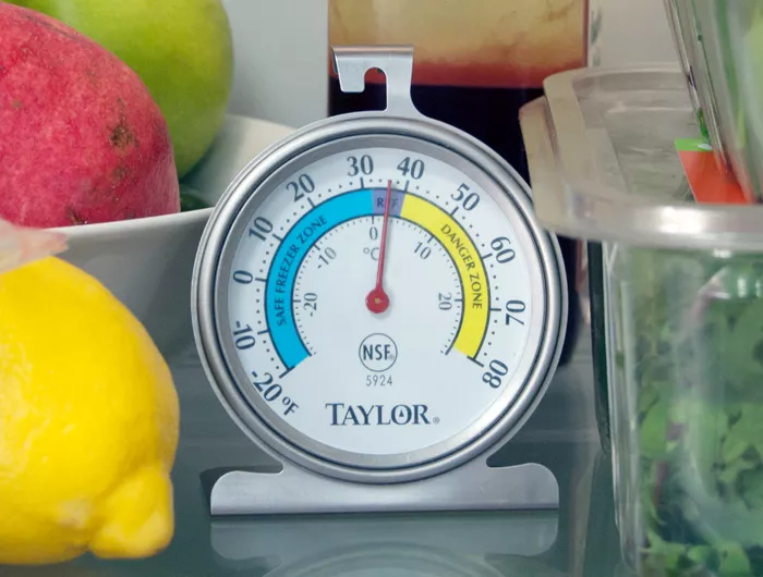 a refrigerator thermometer