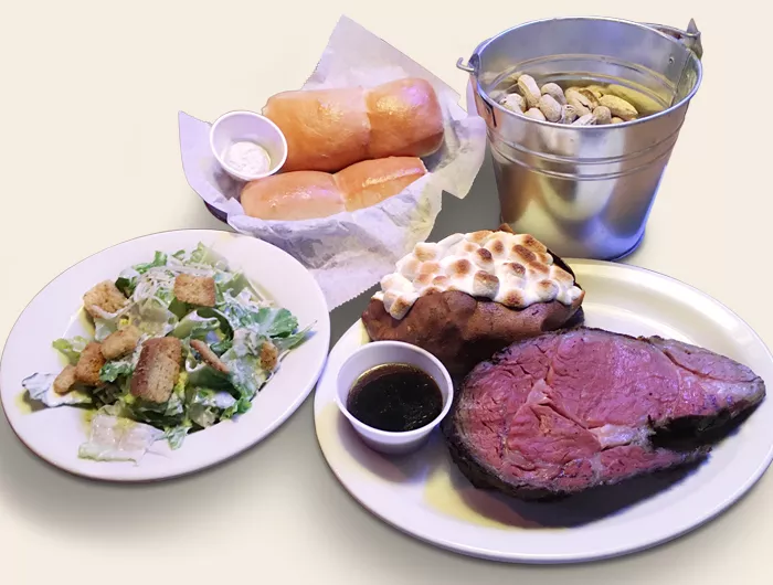 Texas Roadhouse prime rib dinner