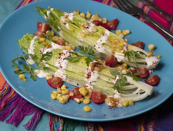 wedge salad with corn and tomatoes