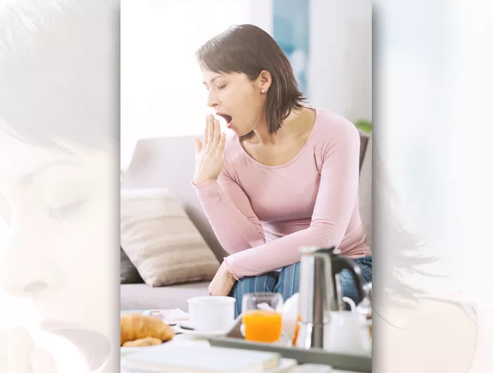 woman yawning