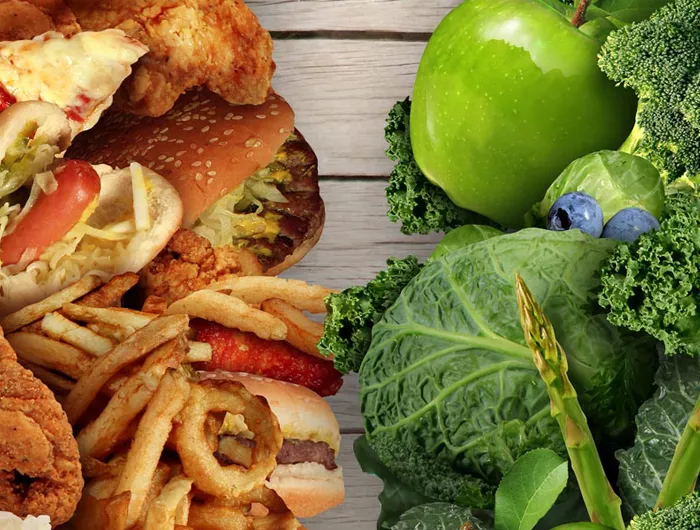 junk food and produce