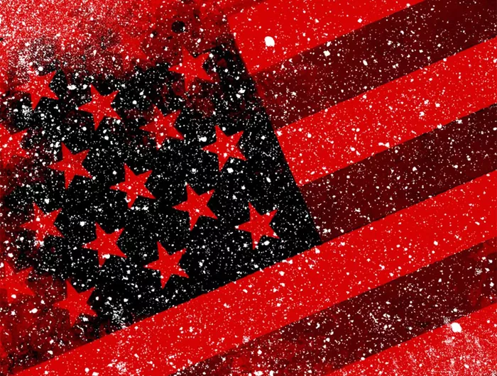 American flag with salt