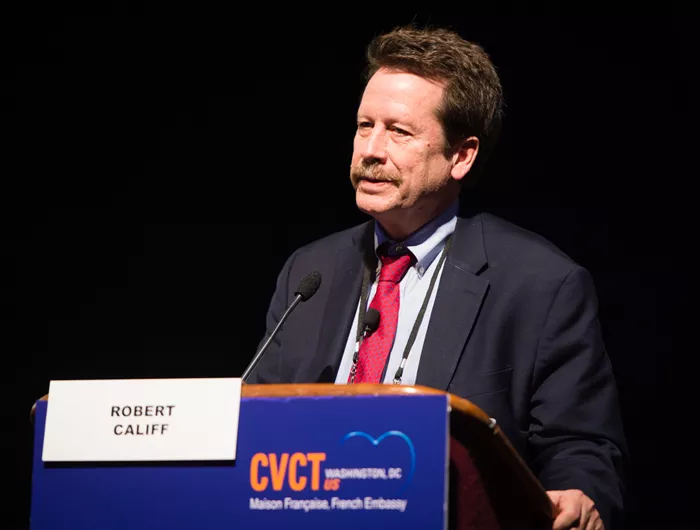 FDA Commissioner Califf speaks at podium