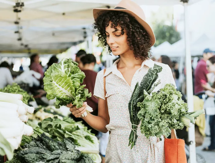 woman at a farmers market