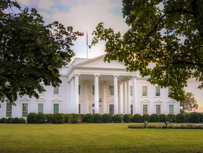 The White House on a fall day