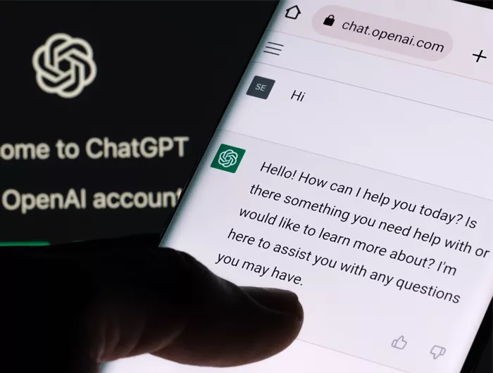 ChatGPT on a phone screen