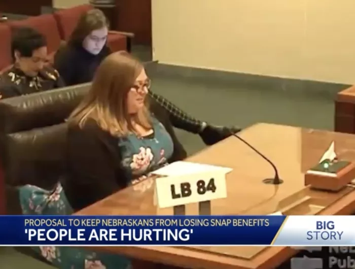 A screenshot of the hearing airing on KETV ABC 7.