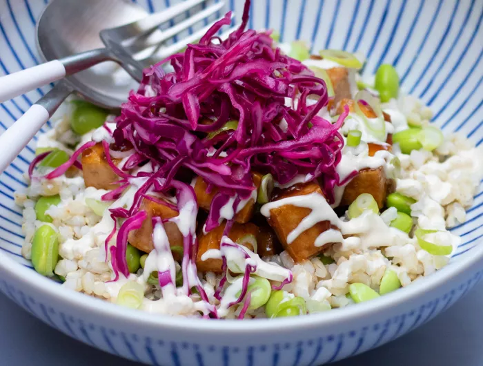 bowl filled with poke ingredients