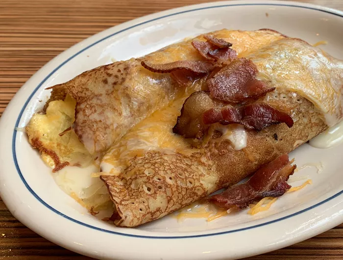 Plate of IHOP's Take the Breakfast Crepes