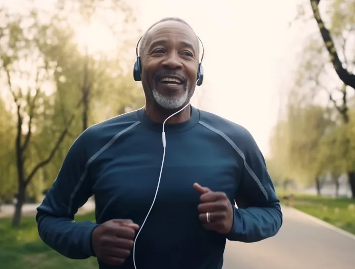 man jogging a in a park