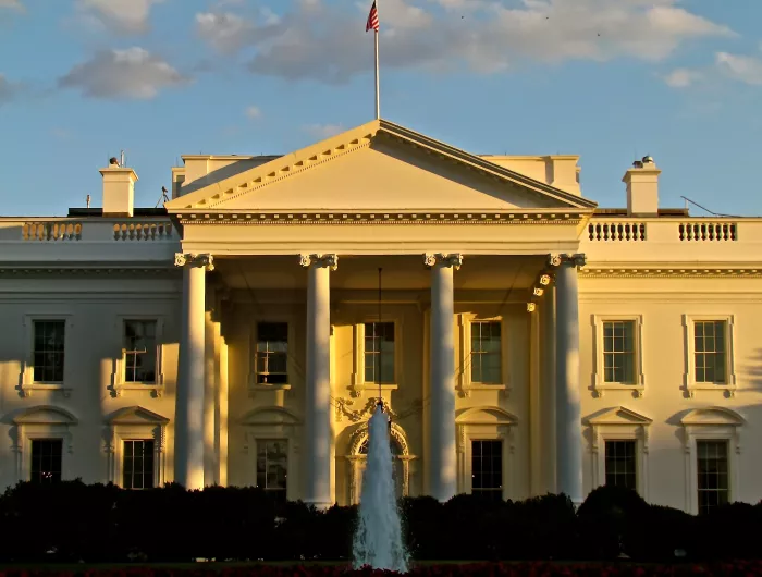 The White House at dusk