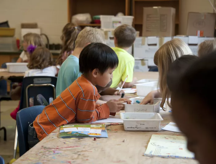 Children in a classroom learning
