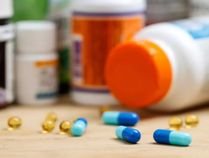 A variety of supplements on a table