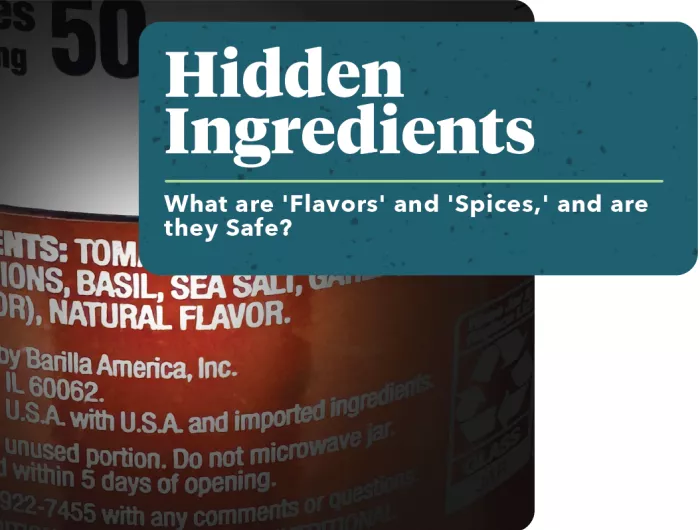 The ingredients panel on a can of food that includes "natural flavors"