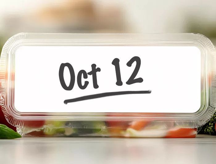 packaged vegetables with use by date of oct 12