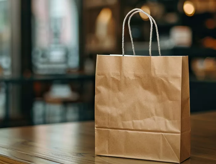 brown paper bag sitting on table