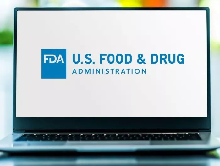 Laptop computer displaying logo of FDA