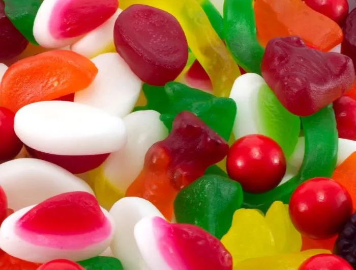A closeup view of colorful candies