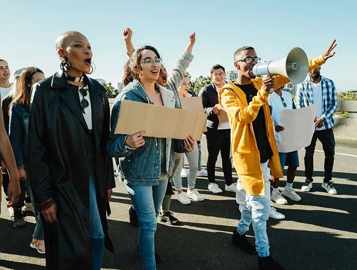 Advocates at a rally