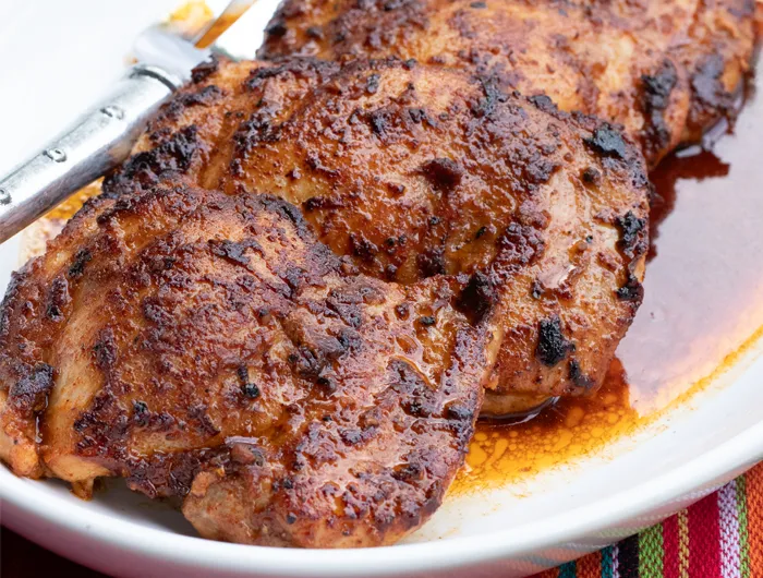 plate of Peruvian seasoned chicken