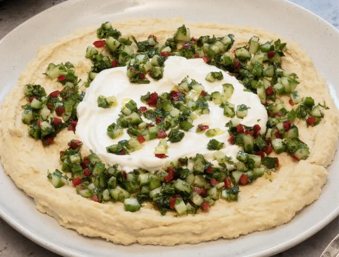 bowl of fatteh hummus